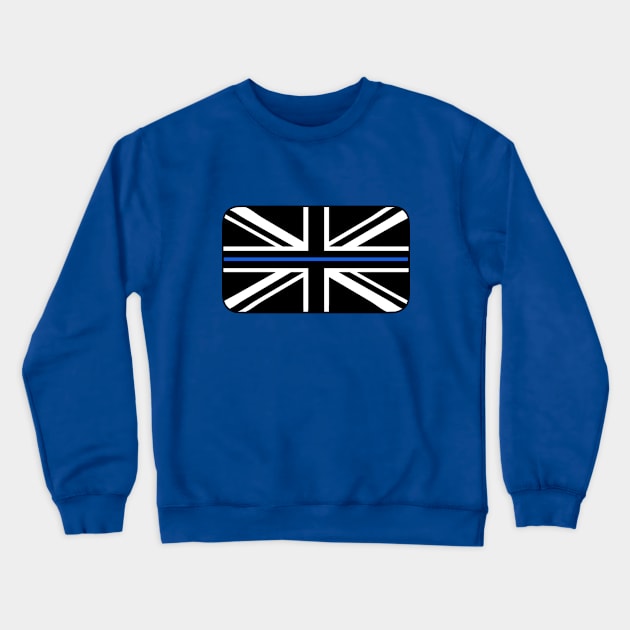 Thin Blue Line Union Jack UK Flag Crewneck Sweatshirt by JerryWLambert